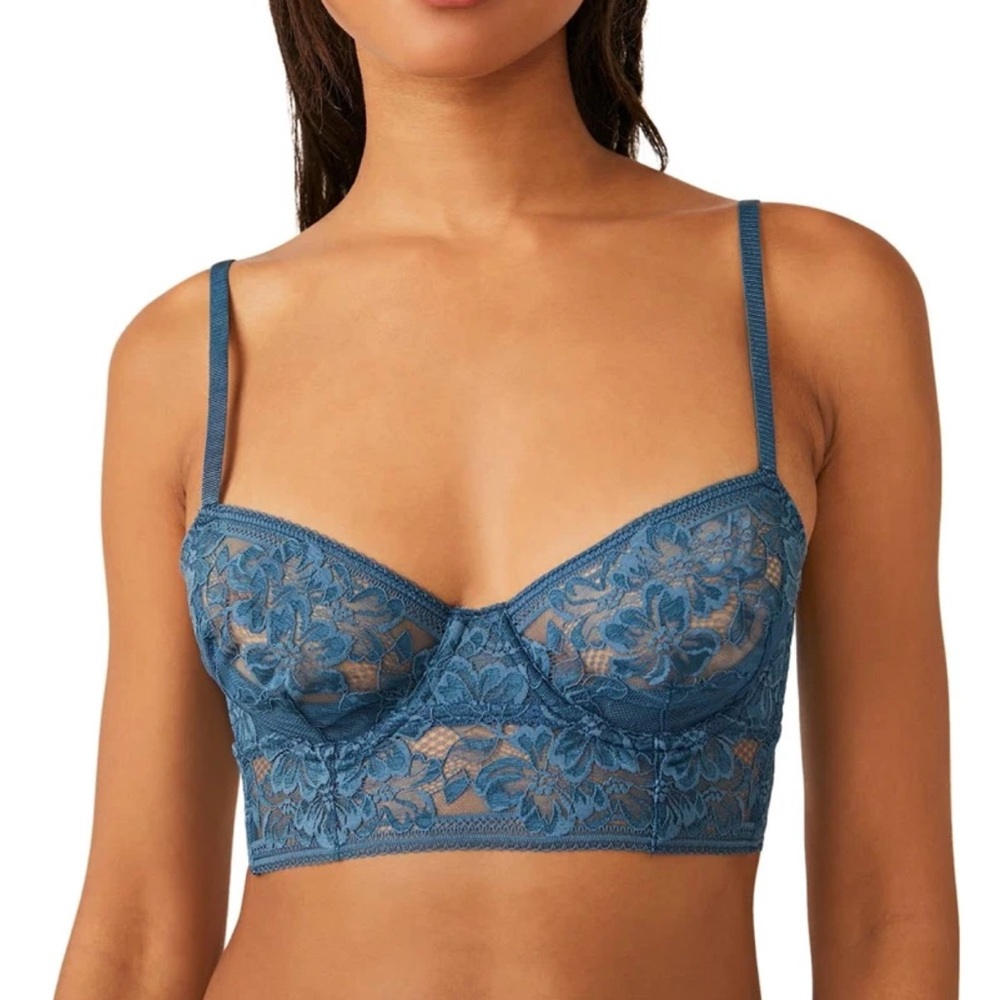 Intimately Free People Sorento Demi Longline Bra 34B Night Swim